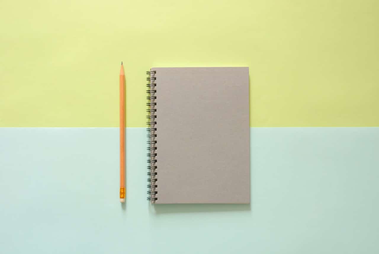 notebook and pencil